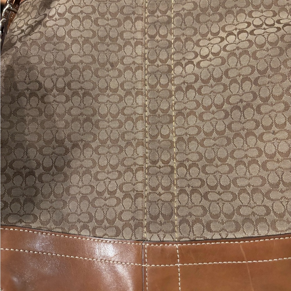 Coach VINTAGE F066-F10417 Signature Mini C Tan Canvas/Leather Shoulderbah VGUC - Picture 13 of 14